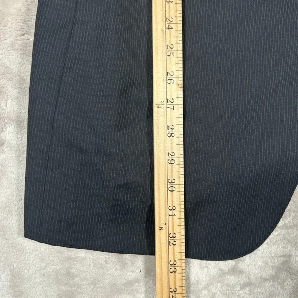 Ermenegildo Zegna Blazer Men 46L Black Striped Wool Sport Coat Designer Italy